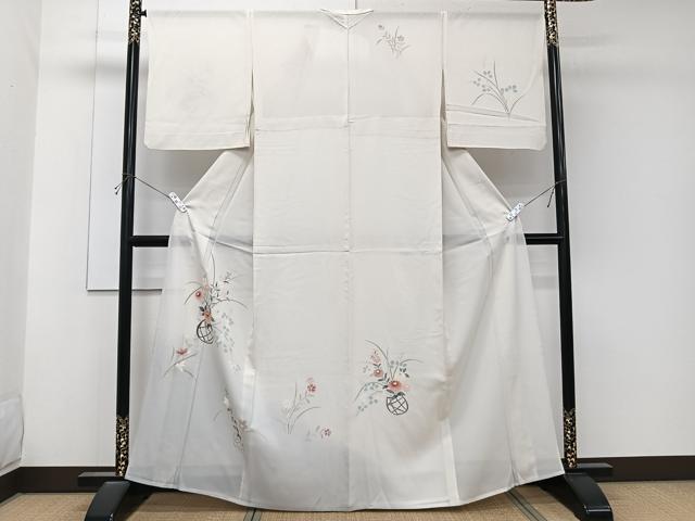 平和屋着物＊夏物　訪問着　絽　草花文　正絹　逸品　CABK9073xi