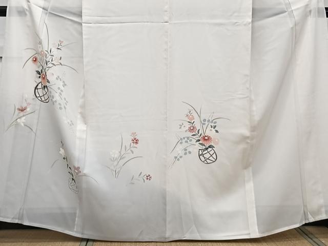 平和屋着物＊夏物　訪問着　絽　草花文　正絹　逸品　CABK9073xi
