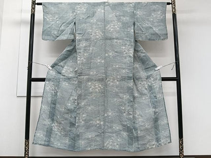 平和屋着物＊夏物　本場小千谷縮　立波文　麻　逸品　CABK9074xi