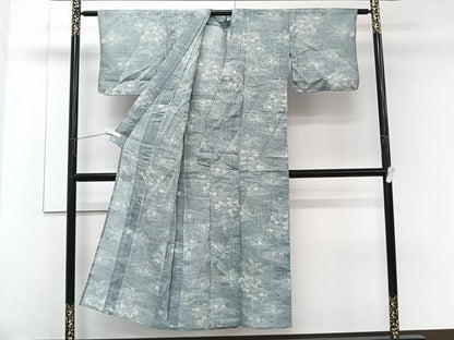 平和屋着物＊夏物　本場小千谷縮　立波文　麻　逸品　CABK9074xi