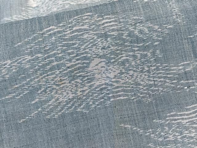 平和屋着物＊夏物　本場小千谷縮　立波文　麻　逸品　CABK9074xi