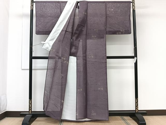 平和屋着物＊夏物　絹芭蕉　トンボ　正絹　逸品　CABK9086xi