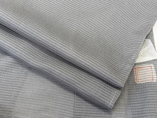 平和屋着物＊人間国宝 芹沢圭介一番弟子　下平清人　夏物　色無地　絽縮緬　錫色　正絹　逸品　CABK9087xi