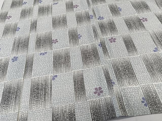 平和屋着物＊夏物　小紋　紗　色紙花文　洗える着物　CABK9091xi