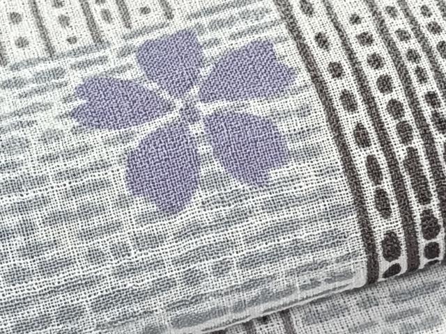 平和屋着物＊夏物　小紋　紗　色紙花文　洗える着物　CABK9091xi