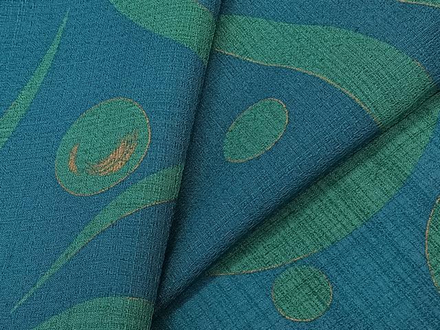 平和屋着物＊夏物　小紋　紗　抽象文　洗える着物　CABK9093xi