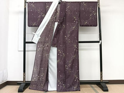 平和屋着物＊夏物　小紋　紗　舞花文　洗える着物　CABK9095xi