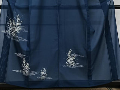 平和屋着物＊夏物　訪問着　絽　流水草花文　金銀彩　洗える着物　CABK9100xi