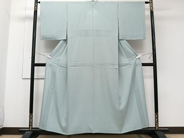 平和屋着物＊夏物　色無地　絽　青磁鼠色　洗える着物　未使用　CABK9110xi