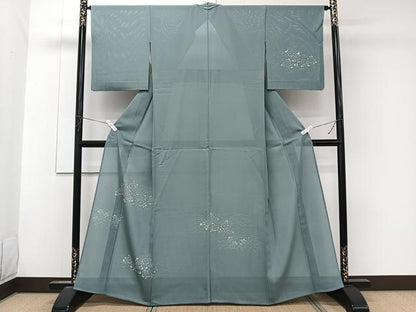平和屋着物＊夏物　訪問着　絽　ろうけつ染　草花文　正絹　逸品　CABK9113xi