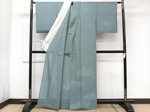 平和屋着物＊夏物　訪問着　絽　ろうけつ染　草花文　正絹　逸品　CABK9113xi