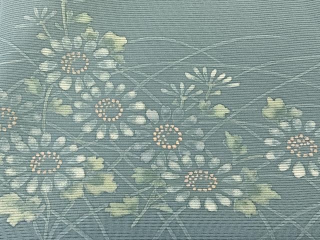 平和屋着物＊夏物　訪問着　絽　ろうけつ染　草花文　正絹　逸品　CABK9113xi