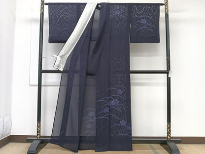 平和屋着物＊夏物　訪問着　絽　刺繍　芝楓文　正絹　逸品　CABK9115xi