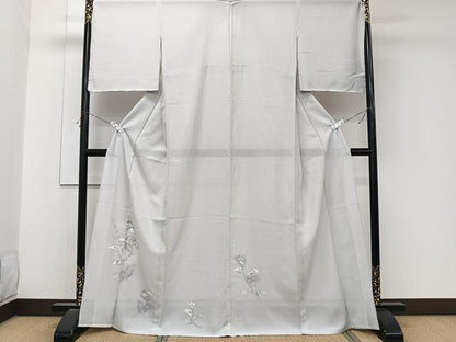 平和屋着物＊夏物　訪問着　絽　手描き　草花文　正絹　逸品　CABK9116xi