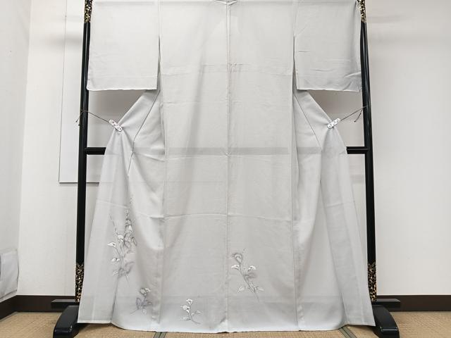 平和屋着物＊夏物　訪問着　絽　手描き　草花文　正絹　逸品　CABK9116xi