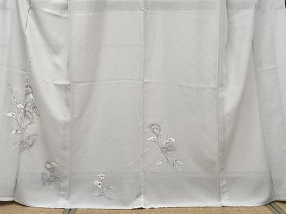 平和屋着物＊夏物　訪問着　絽　手描き　草花文　正絹　逸品　CABK9116xi