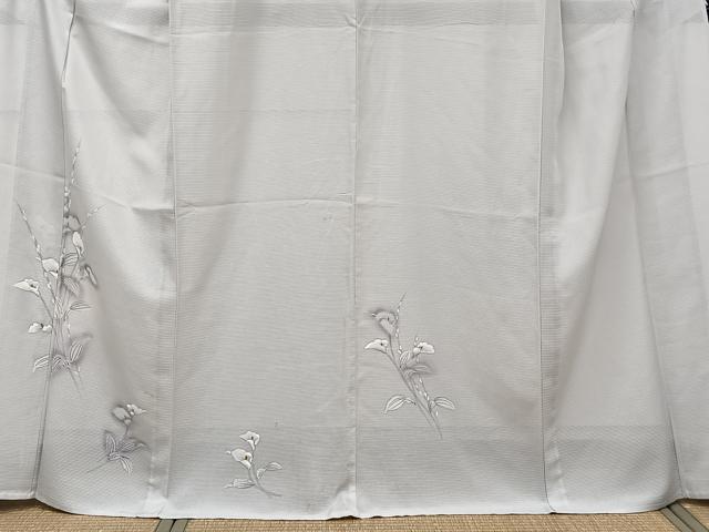 平和屋着物＊夏物　訪問着　絽　手描き　草花文　正絹　逸品　CABK9116xi