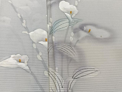 平和屋着物＊夏物　訪問着　絽　手描き　草花文　正絹　逸品　CABK9116xi