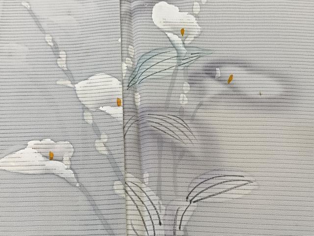 平和屋着物＊夏物　訪問着　絽　手描き　草花文　正絹　逸品　CABK9116xi