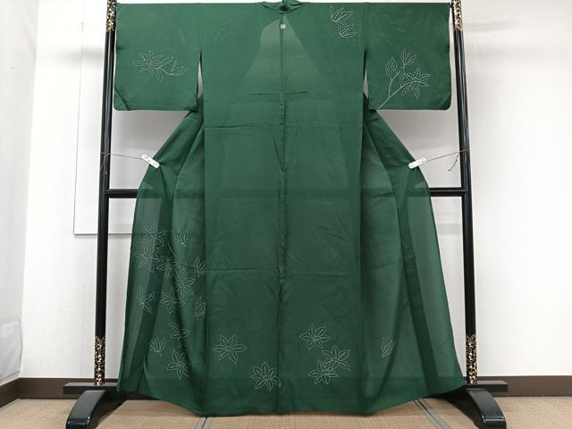 平和屋着物＊夏物　訪問着　絽　草花文　銀彩　正絹　逸品　CABK9120xi