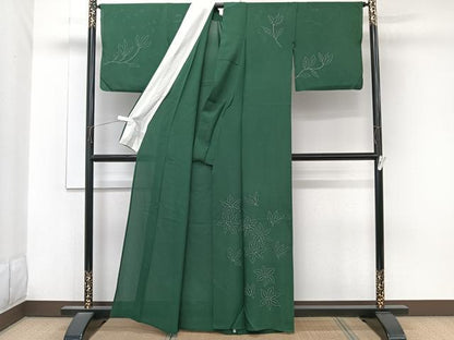 平和屋着物＊夏物　訪問着　絽　草花文　銀彩　正絹　逸品　CABK9120xi