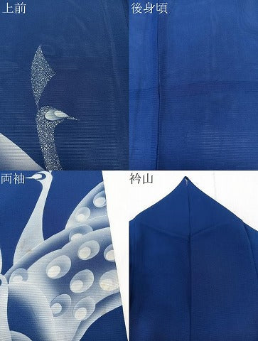 平和屋着物＊夏物　訪問着　絽　孔雀　正絹　逸品　CABK9121xi