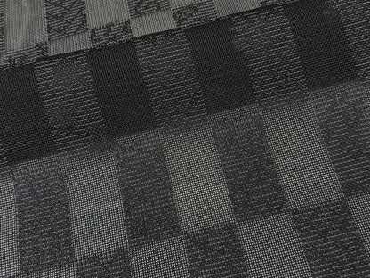 平和屋着物＊夏物　お召　色紙文　黒地　ロング丈　正絹　逸品　CABK9125xi