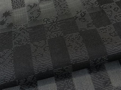 平和屋着物＊夏物　お召　色紙文　黒地　ロング丈　正絹　逸品　CABK9125xi