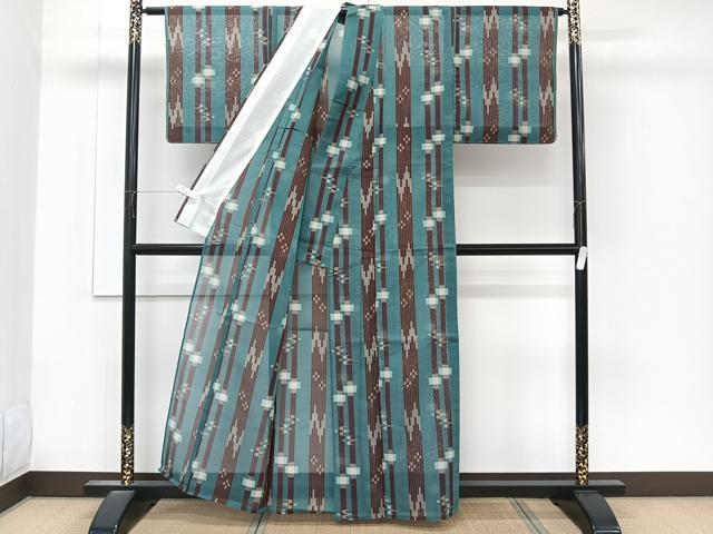 平和屋着物＊夏物　本場琉球絣　夏琉球　正絹　逸品　未使用　CABK9126xi