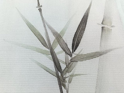 平和屋着物＊夏物　訪問着　絽　手描き　笹竹文　銀彩　洗える着物　CABK9129xi
