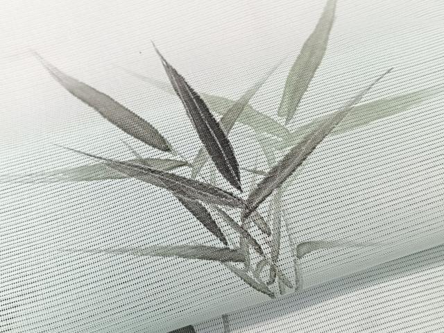 平和屋着物＊夏物　訪問着　絽　手描き　笹竹文　銀彩　洗える着物　CABK9129xi