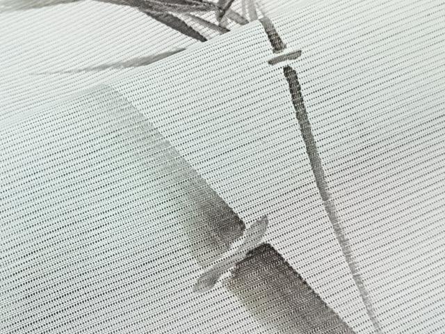 平和屋着物＊夏物　訪問着　絽　手描き　笹竹文　銀彩　洗える着物　CABK9129xi