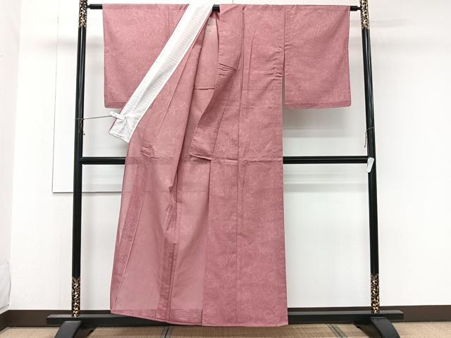 平和屋着物＊夏物　色無地　流水草花紋紗　退虹色　正絹　逸品　未使用　CABK9131xi