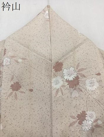 平和屋着物＊夏物　小紋　絽　枝草花文　銀彩　洗える着物　CABK9144xi