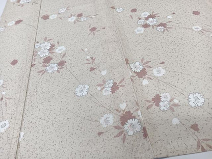 平和屋着物＊夏物　小紋　絽　枝草花文　銀彩　洗える着物　CABK9144xi