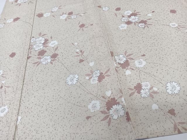 平和屋着物＊夏物　小紋　絽　枝草花文　銀彩　洗える着物　CABK9144xi