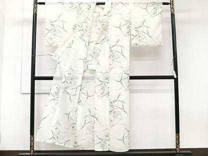 平和屋着物＊夏物　小紋　絽　草花文　洗える着物　CABK9154xi