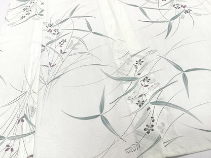 平和屋着物＊夏物　小紋　絽　草花文　洗える着物　CABK9154xi