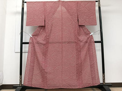 平和屋着物＊夏物　小紋　絽　舞芝文　洗える着物　CABK9156xi