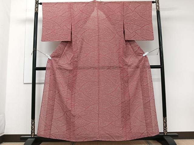 平和屋着物＊夏物　小紋　絽　舞芝文　洗える着物　CABK9156xi