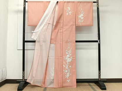 平和屋着物＊夏物　訪問着　絽　枝草花文　洗える着物　CABK9162xi