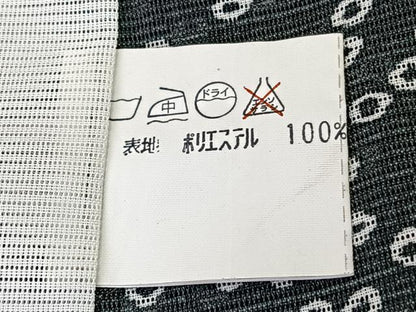 平和屋着物＊夏物　小紋　絽　鹿の子舞葉文　黒地　洗える着物　CABK9163xi