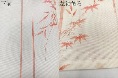 平和屋着物＊夏物　小紋　絽　笹竹文　洗える着物　CABK9164xi