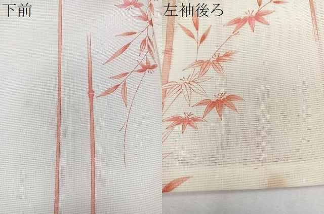 平和屋着物＊夏物　小紋　絽　笹竹文　洗える着物　CABK9164xi