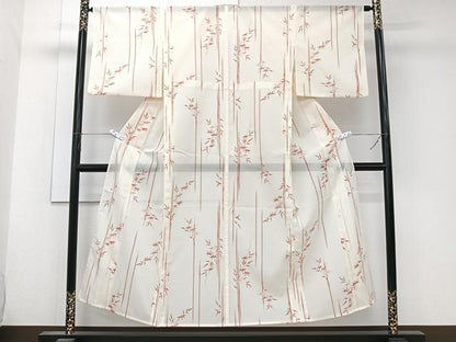 平和屋着物＊夏物　小紋　絽　笹竹文　洗える着物　CABK9164xi