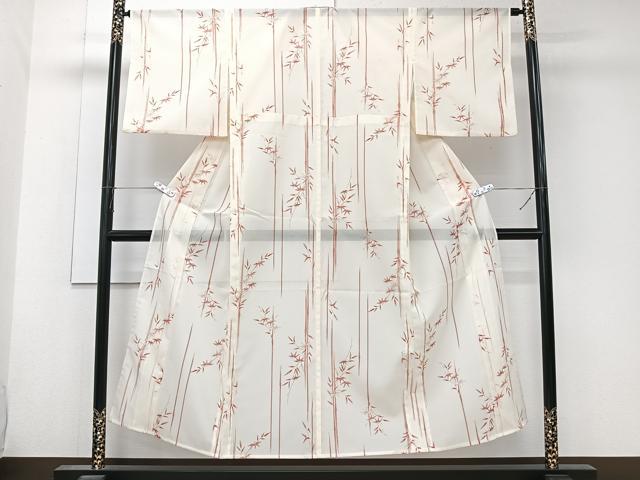平和屋着物＊夏物　小紋　絽　笹竹文　洗える着物　CABK9164xi
