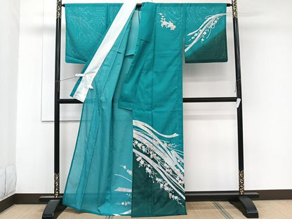 平和屋着物＊夏物　訪問着　絽　鬘帯花蝶文　金彩　洗える着物　CABK9178xi