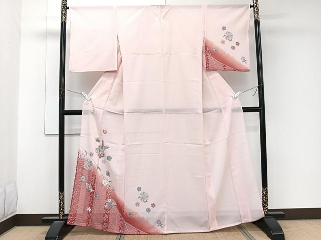 平和屋着物＊夏物　訪問着　絽　花蝶丸文　洗える着物　CABK9182xi