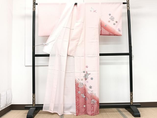 平和屋着物＊夏物　訪問着　絽　花蝶丸文　洗える着物　CABK9182xi