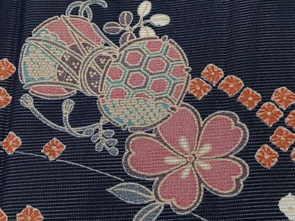 平和屋着物＊夏物　訪問着　絽　糸巻き　鼓花文　洗える着物　CABK9186xi